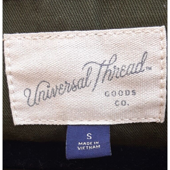 Womens Small Jacket Universal Thread Olive Green Utility Coat Full Zip/Pockets - Picture 4 of 9